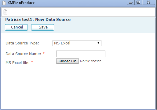 Uploading the data source with the wizard