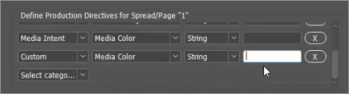 Production Directives dialog showing mixed CIP4 and Custom categories