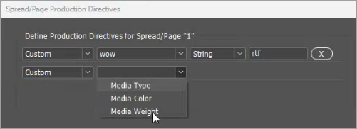 Attribute dropdown showing available attributes